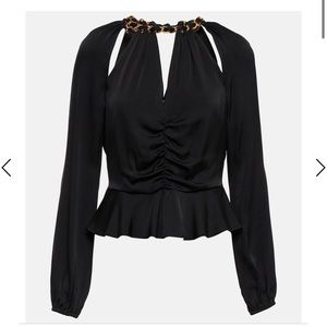 NWT Veronica Beard Yulita chain cut-out top, black, size 6